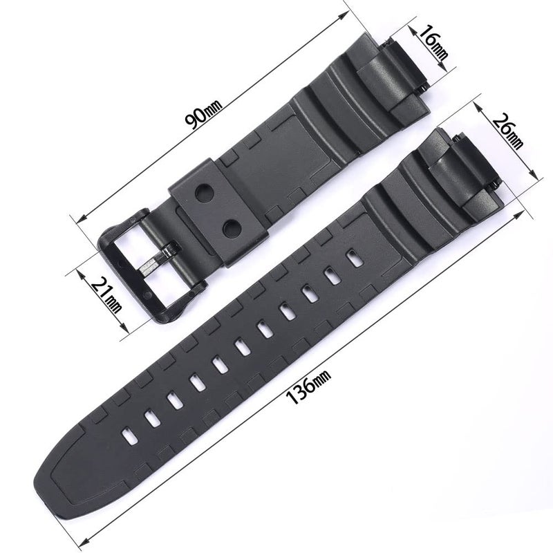 MCXGL Resin Replacement Strap Compatible with Casio MCW-100 AE-2000W MCW100H MCW-110H HDD-S100 W-S220 Men's Sports Waterproof Watch Band - Image 2